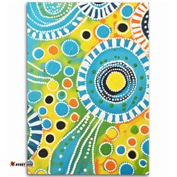 Australia Aboriginal Area Rug - Beautiful Abstract Pastel Area Rug