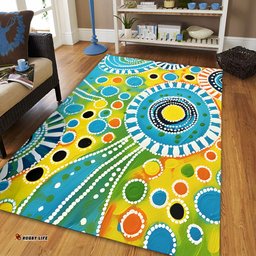 Australia Aboriginal Area Rug - Beautiful Abstract Pastel Area Rug