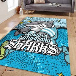 Cronulla-Sutherland Sharks Custom Area Rug - Team With Dot And Star Patterns For Tough Fan Area Rug