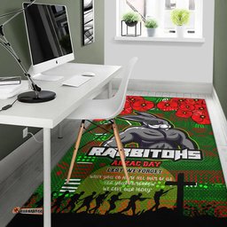 Australia Rabbitohs Area Rug - Aboriginal InspiredAustralia Rabbitohs Anzac '' Lest We Forget '' With Poppy Flower Area Rug