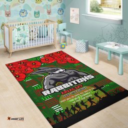Australia Rabbitohs Area Rug - Aboriginal InspiredAustralia Rabbitohs Anzac '' Lest We Forget '' With Poppy Flower Area Rug