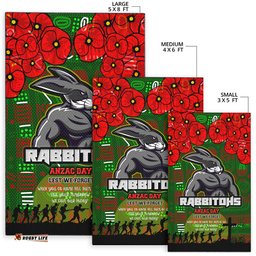 Australia Rabbitohs Area Rug - Aboriginal InspiredAustralia Rabbitohs Anzac '' Lest We Forget '' With Poppy Flower Area Rug