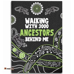 Australia Aboriginal Area Rug - Walking with 3000 Ancestors Behind Me Black and Green Patterns Area Rug