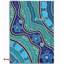 Australia Turtles Aboriginal Area Rug - River And Turtles Dot Art Painting Blue Area Rug