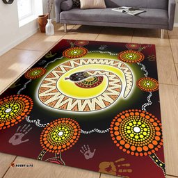 Australia Aboriginal Area Rug - The Rainbow Serpent Dreaming Spirit Art Area Rug