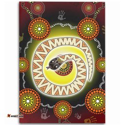 Australia Aboriginal Area Rug - The Rainbow Serpent Dreaming Spirit Art Area Rug