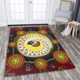 Australia Aboriginal Area Rug - The Rainbow Serpent Dreaming Spirit Art Area Rug