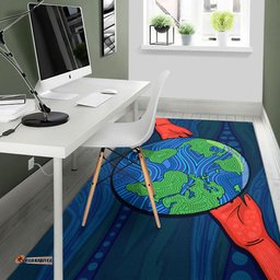 Australia Aboriginal Inspired Area Rug - Aboriginal dot art painting depicting save the planet