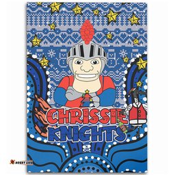 Newcastle Knights Christmas Custom Area Rug - Christmas Knit Patterns Vintage Jersey Ugly Area Rug