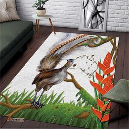 Australia Superb Lyrebird Area Rug Aussie Map Rainforest Vibes
