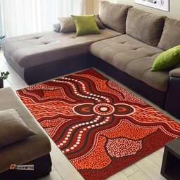 Australia Aboriginal Inspired Area Rug - River Aboiginal Inspired Dot Painting Style