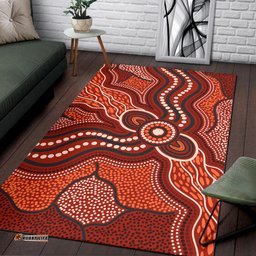Australia Aboriginal Inspired Area Rug - River Aboiginal Inspired Dot Painting Style
