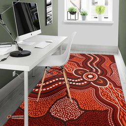 Australia Aboriginal Inspired Area Rug - River Aboiginal Inspired Dot Painting Style