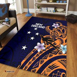Australia South Sea Islanders Area Rug - New Ireland Flag With Polynesian Pattern Area Rug