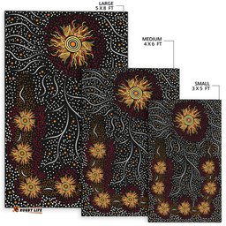 Australia Aboriginal Inspired Area Rug - Aboriginal Inspired dot painting dreaming art