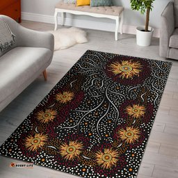 Australia Aboriginal Inspired Area Rug - Aboriginal Inspired dot painting dreaming art