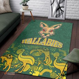 Wallabies Rugby Area Rug - Wallabies Aboriginal Inspired With Animals Area Rug