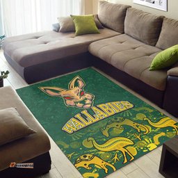 Wallabies Rugby Area Rug - Wallabies Aboriginal Inspired With Animals Area Rug