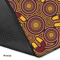 Australia Aboriginal Inspired Area Rug - Aboriginal Dot Art Black Color