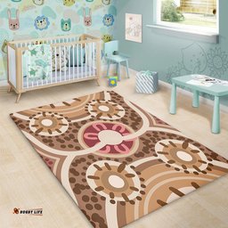 Australia Aboriginal Area Rug - Aboriginal Dot Art Style Painting Inspired Area Rug