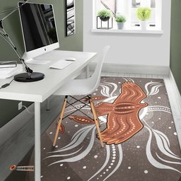Australia Aboriginal Inspired Area Rug - Aboriginal Dot Art Vector Painting With Eagle