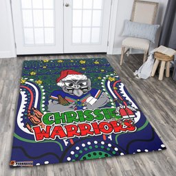 New Zealand Warriors Christmas Custom Area Rug - Christmas Knit Patterns Vintage Jersey Ugly Area Rug