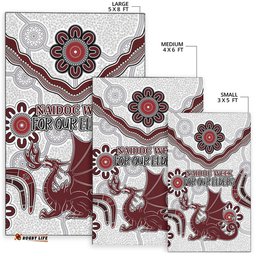 St. George Illawarra Dragons Naidoc Area Rug - Custom For Our Elders Boomerangs White Area Rug