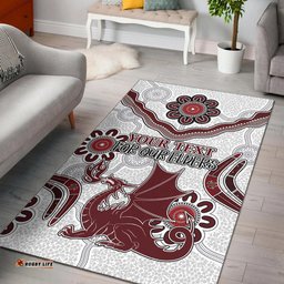 St. George Illawarra Dragons Naidoc Area Rug - Custom For Our Elders Boomerangs White Area Rug