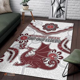 St. George Illawarra Dragons Naidoc Area Rug - Custom For Our Elders Boomerangs White Area Rug