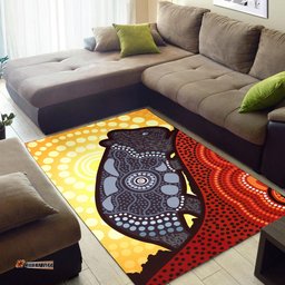 Australia Aboriginal Inspired Area Rug - Dot art wombat artwork