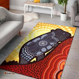 Australia Aboriginal Inspired Area Rug - Dot art wombat artwork