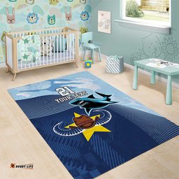 Sharks Cowboys Rugby Custom Area Rug Half Dynamic Style