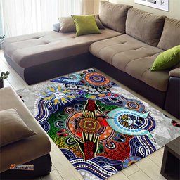 Custom NAIDOC Week 2024 North Melbourne Kangaroos Area Rug Australia Aboriginal Dot Painting