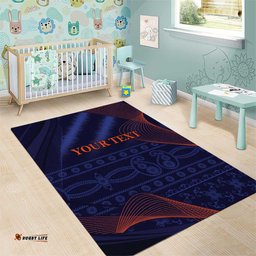 Custom India Cricket Area Rug Go Men In Blue Sporty Version
