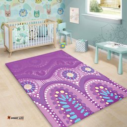 Australia Aboriginal Area Rug - Purple Aboriginal Dot Area Rug