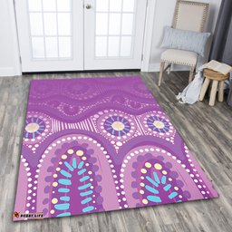 Australia Aboriginal Area Rug - Purple Aboriginal Dot Area Rug