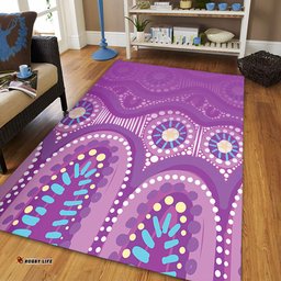 Australia Aboriginal Area Rug - Purple Aboriginal Dot Area Rug