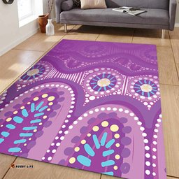 Australia Aboriginal Area Rug - Purple Aboriginal Dot Area Rug