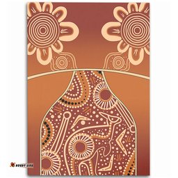 Australia Aboriginal Area Rug - Brown Kangaroo In Aboriginal Dot Art Area Rug