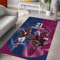 Roosters Sea Eagles Rugby Custom Area Rug Half Grunge Style
