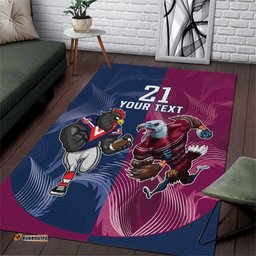 Roosters Sea Eagles Rugby Custom Area Rug Half Grunge Style