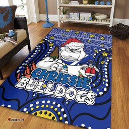 Canterbury-Bankstown Bulldogs Christmas Custom Area Rug - Christmas Knit Patterns Vintage Jersey Ugly Area Rug