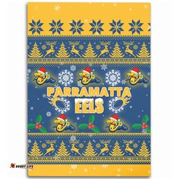 Parramatta Eels Christmas Area Rug - Special Ugly Christmas Area Rug