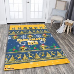 Parramatta Eels Christmas Area Rug - Special Ugly Christmas Area Rug
