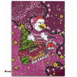 Manly Warringah Sea Eagles Christmas Custom Area Rug - Let's Get Lit Chrisse Pressie Area Rug