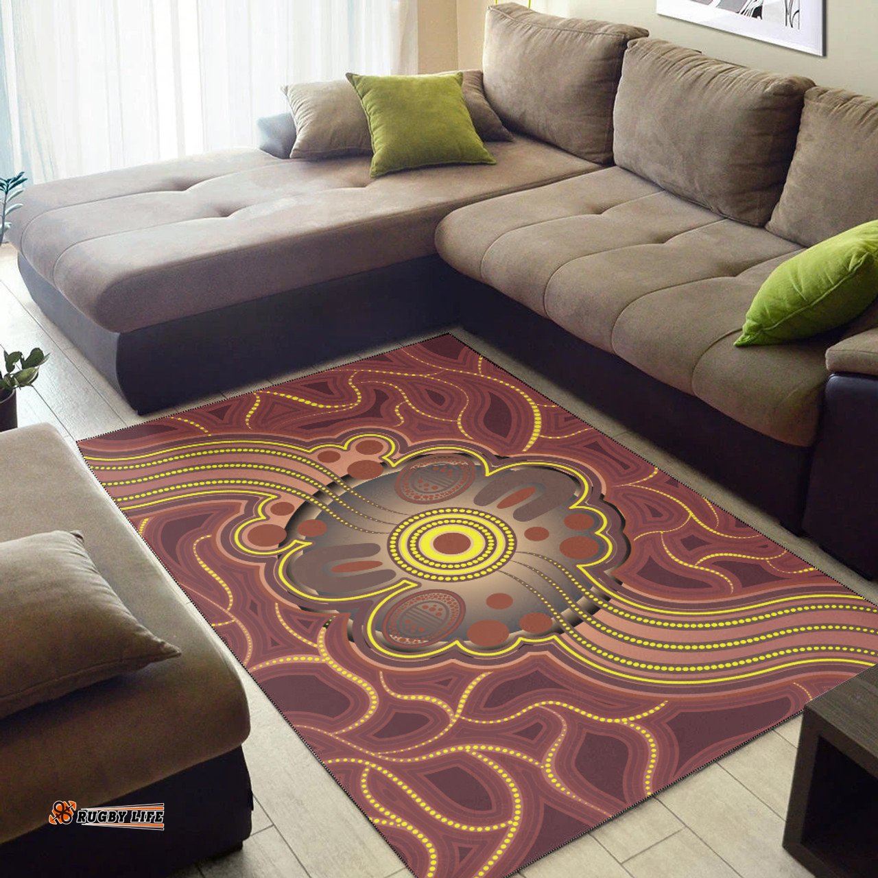 Australia Aboriginal Inspired Area Rug - Aboriginal Dot Art Vector Background