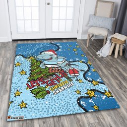 Cronulla-Sutherland Sharks Christmas Custom Area Rug - Let's Get Lit Chrisse Pressie Area Rug