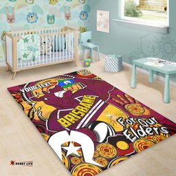 Brisbane Broncos Naidoc Week Custom Area Rug - Brisbane Broncos Naidoc Week For Our Elders Bronx for Life Sport Style Area Rug