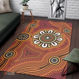 Australia Aboriginal Inspired Area Rug -  Aboriginal Connection Concept Art Background