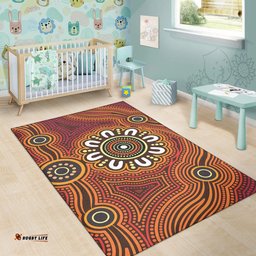 Australia Aboriginal Inspired Area Rug -  Aboriginal Connection Concept Art Background